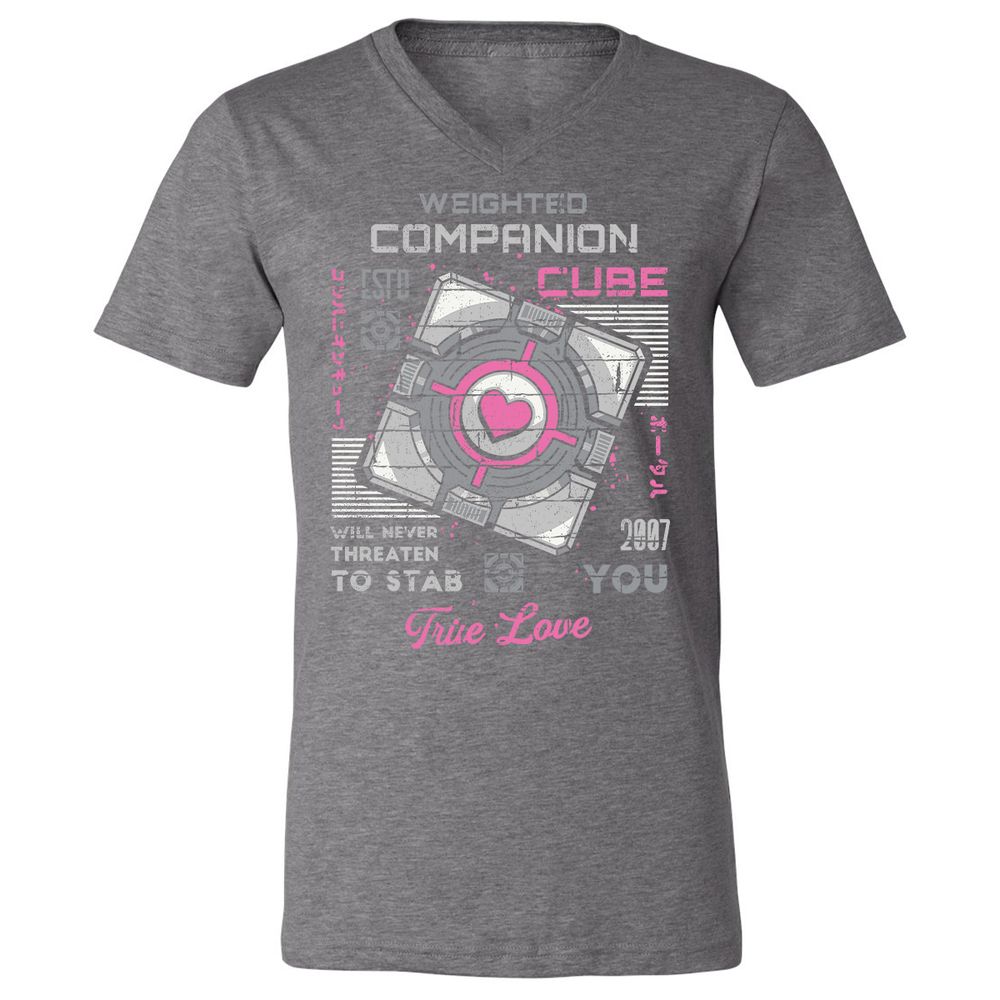 Unisex V-Neck T-Shirt - 7APW6XUH - Deep Heather - 13
