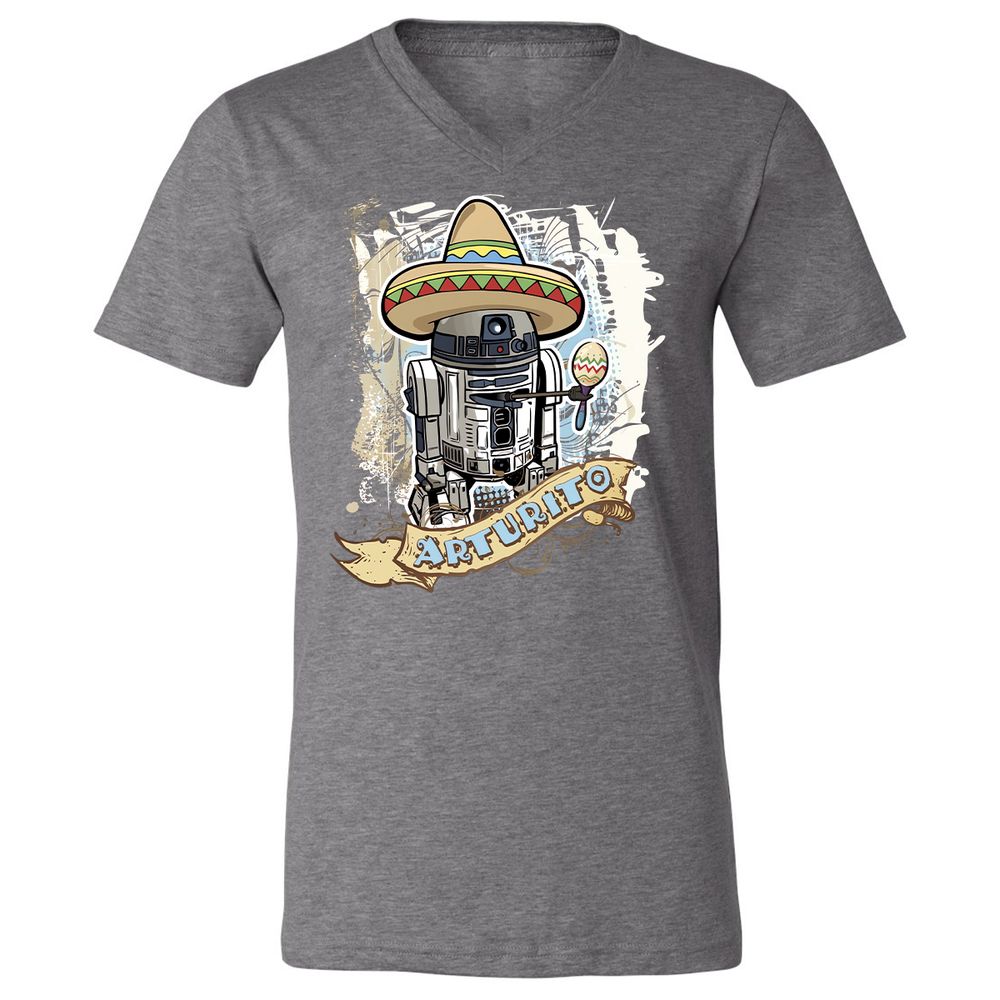 Unisex V-Neck T-Shirt - RU3BUDYA - Deep Heather - 13