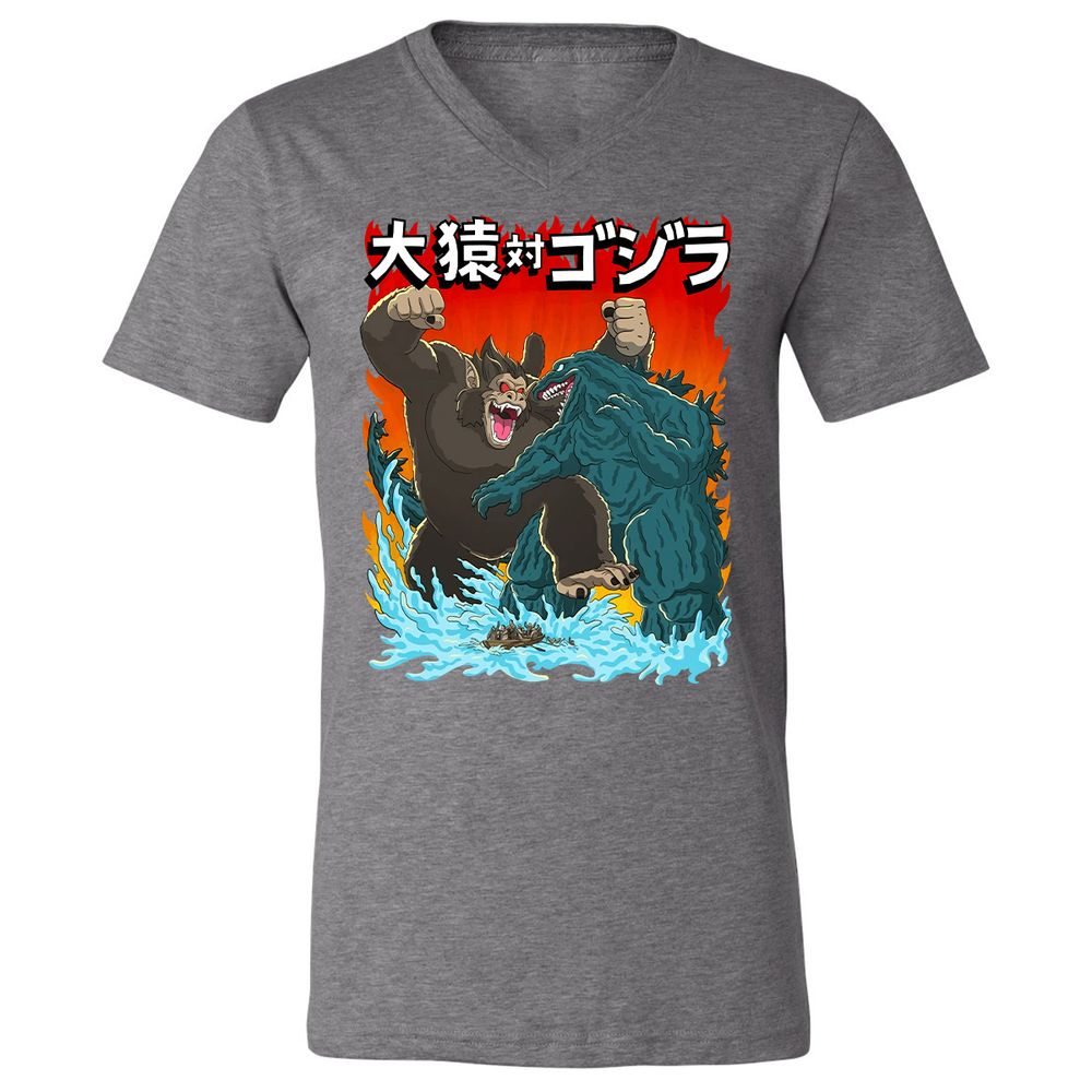 Unisex V-Neck T-Shirt - WSJERS43 - Deep Heather - 13