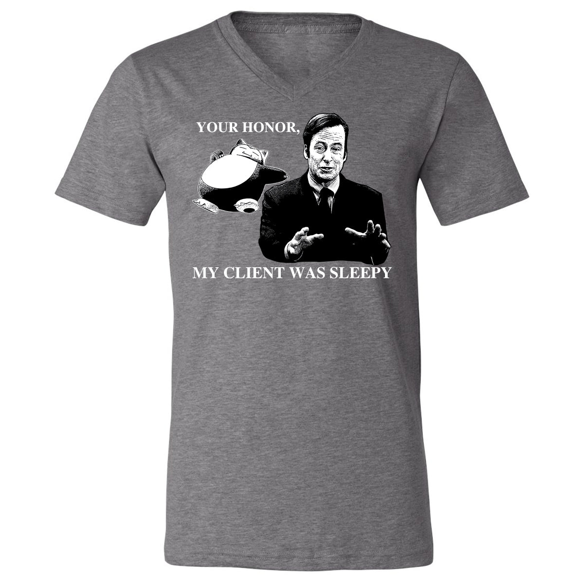 Unisex V-Neck T-Shirt - TKA8AKHV - Deep Heather - 13