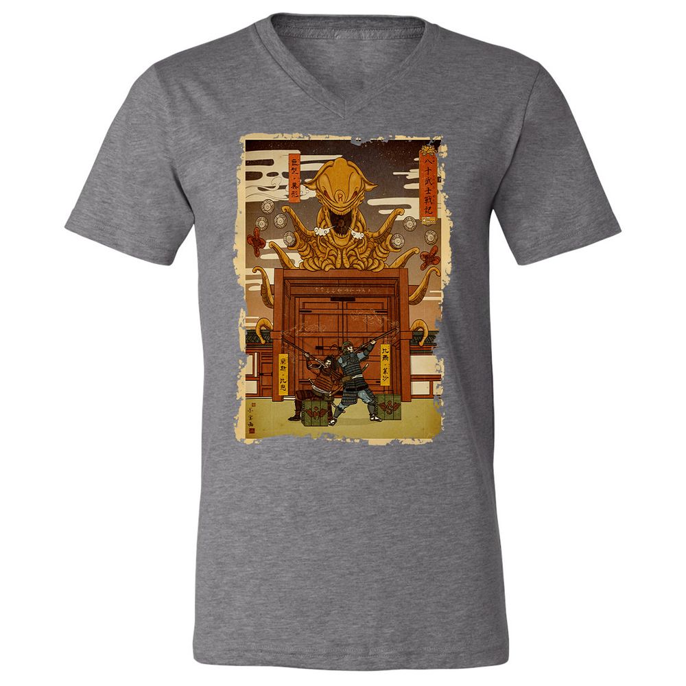 Unisex V-Neck T-Shirt - MREQH3NN - Deep Heather - 13