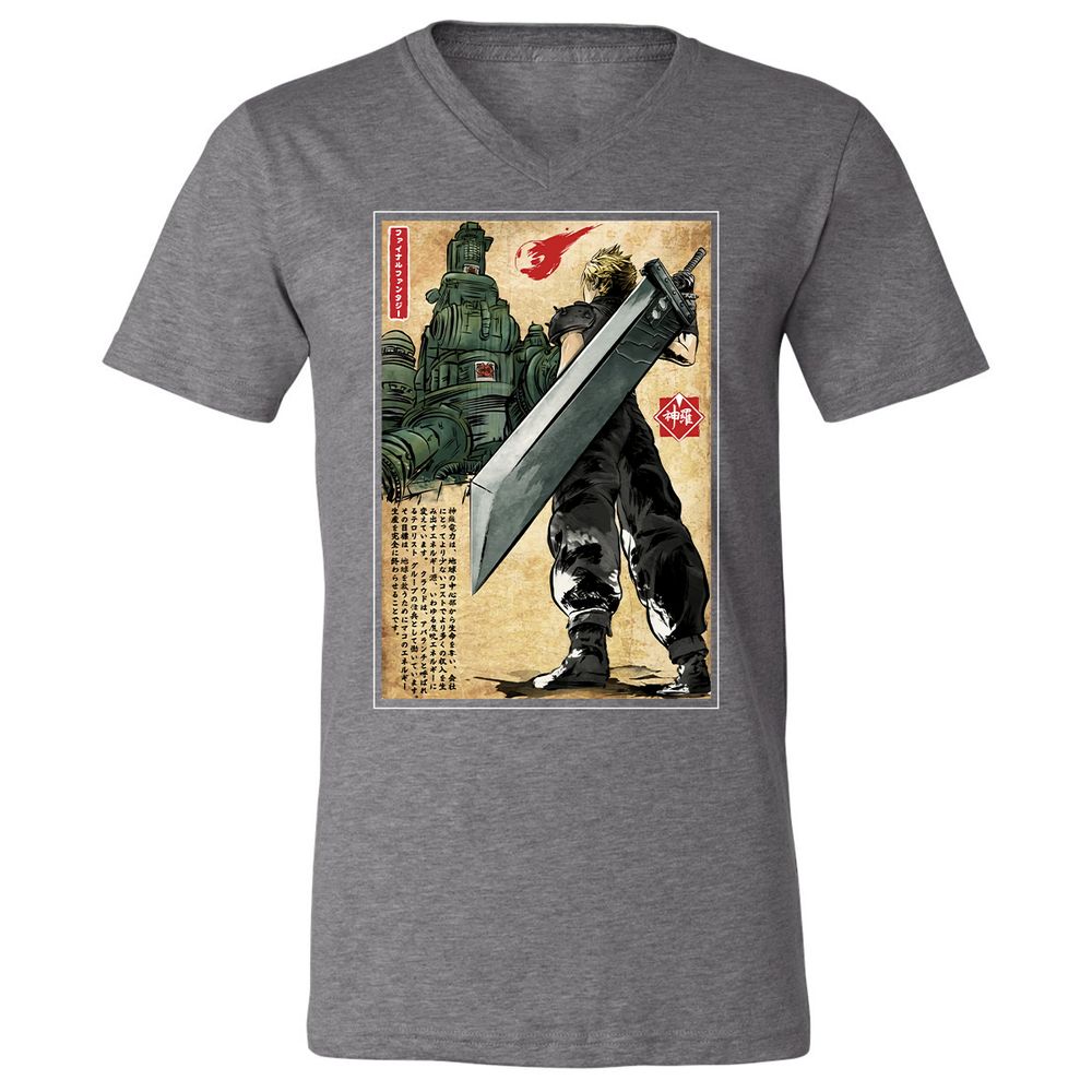 Unisex V-Neck T-Shirt - JKP136ZV - Deep Heather - 13