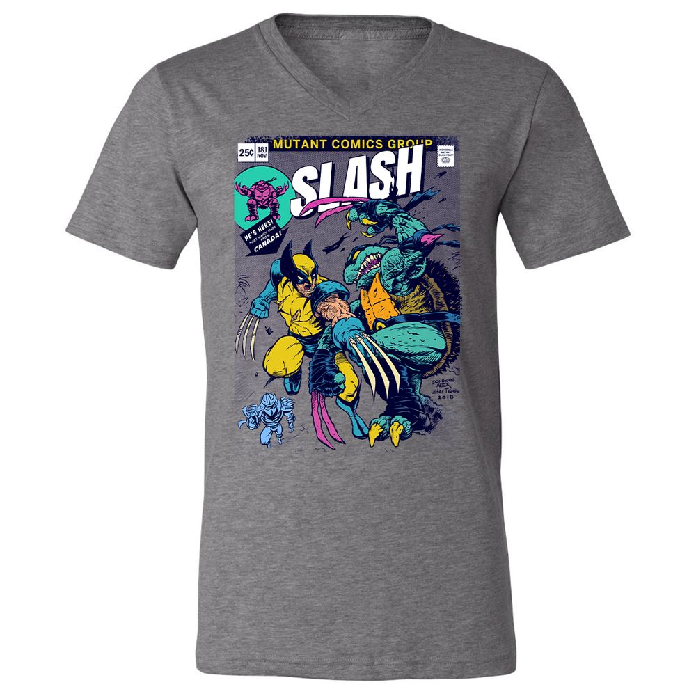 Unisex V-Neck T-Shirt - 9GPXKKDJ - Deep Heather - 13