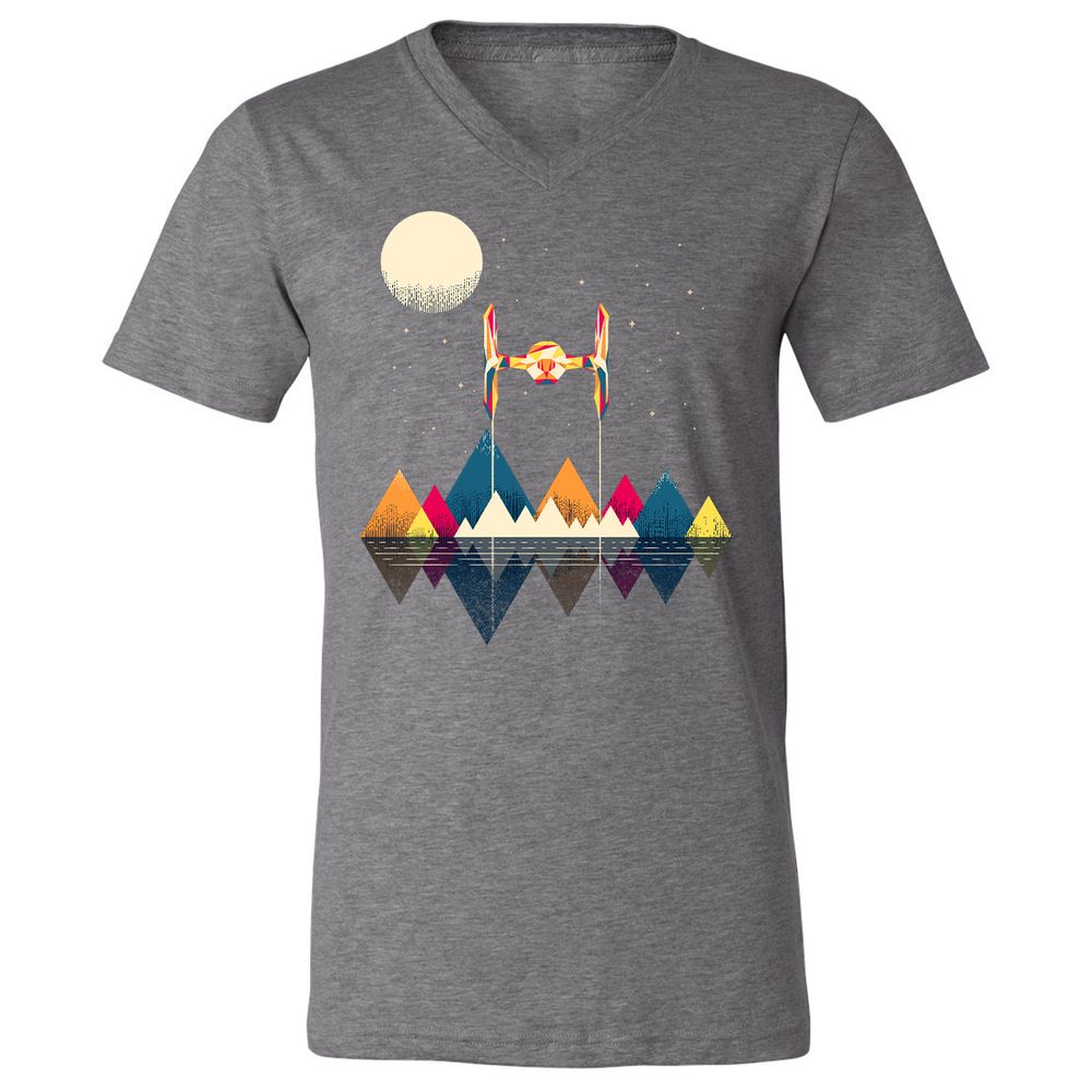 Unisex V-Neck T-Shirt - NPQAH1K7 - Deep Heather - 13