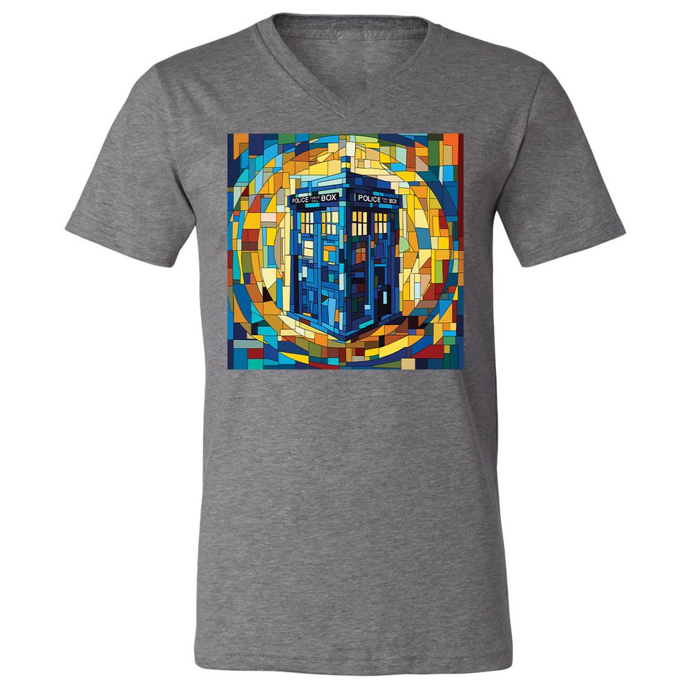 Unisex V-Neck T-Shirt - QHLQKJXY - Deep Heather - 13
