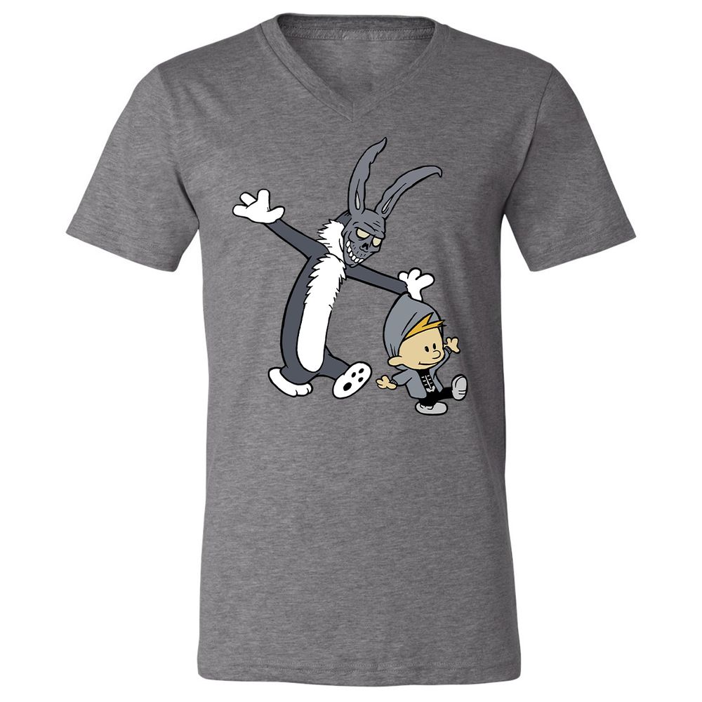 Unisex V-Neck T-Shirt - VQKHLLG6 - Deep Heather - 13