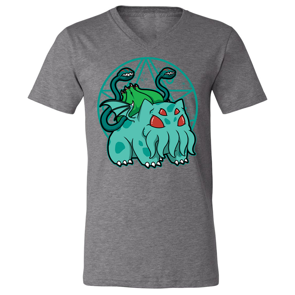 Unisex V-Neck T-Shirt - ZUWGGR9Q - Deep Heather - 13