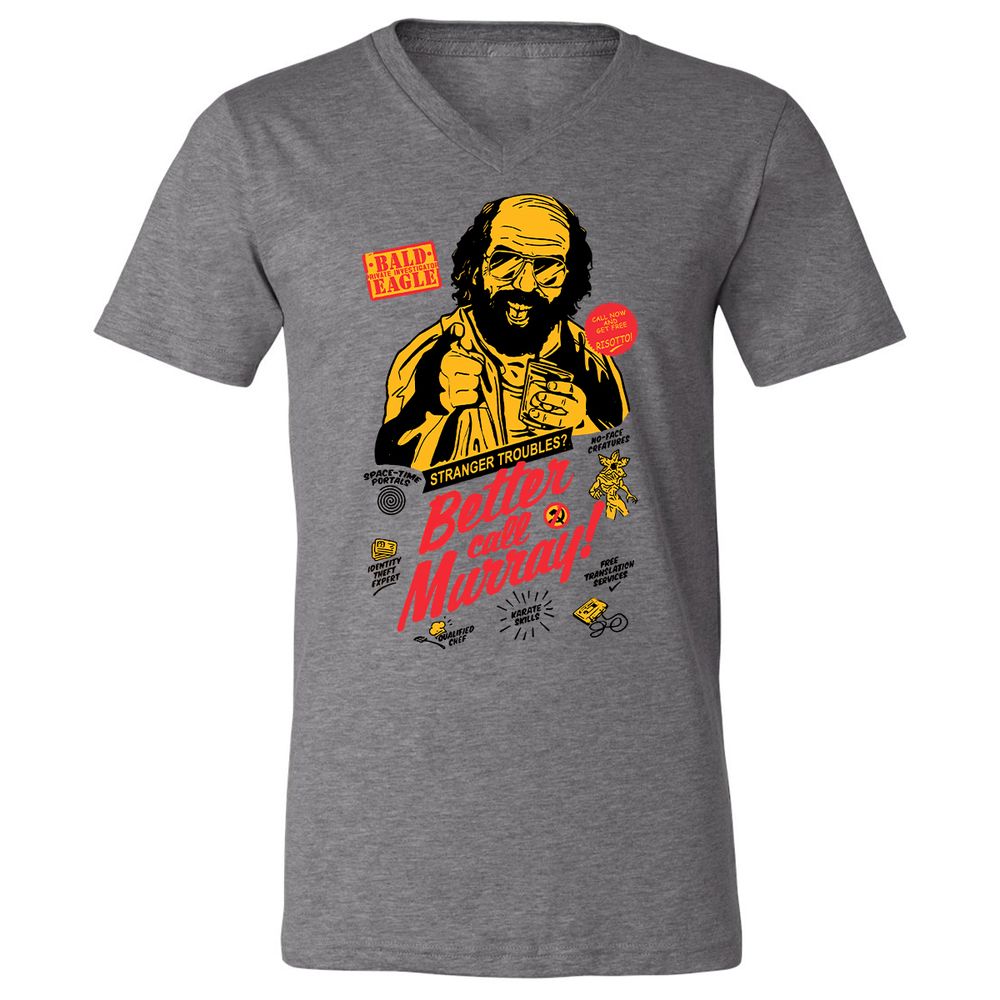 Unisex V-Neck T-Shirt - RRH3Y766 - Deep Heather - 13
