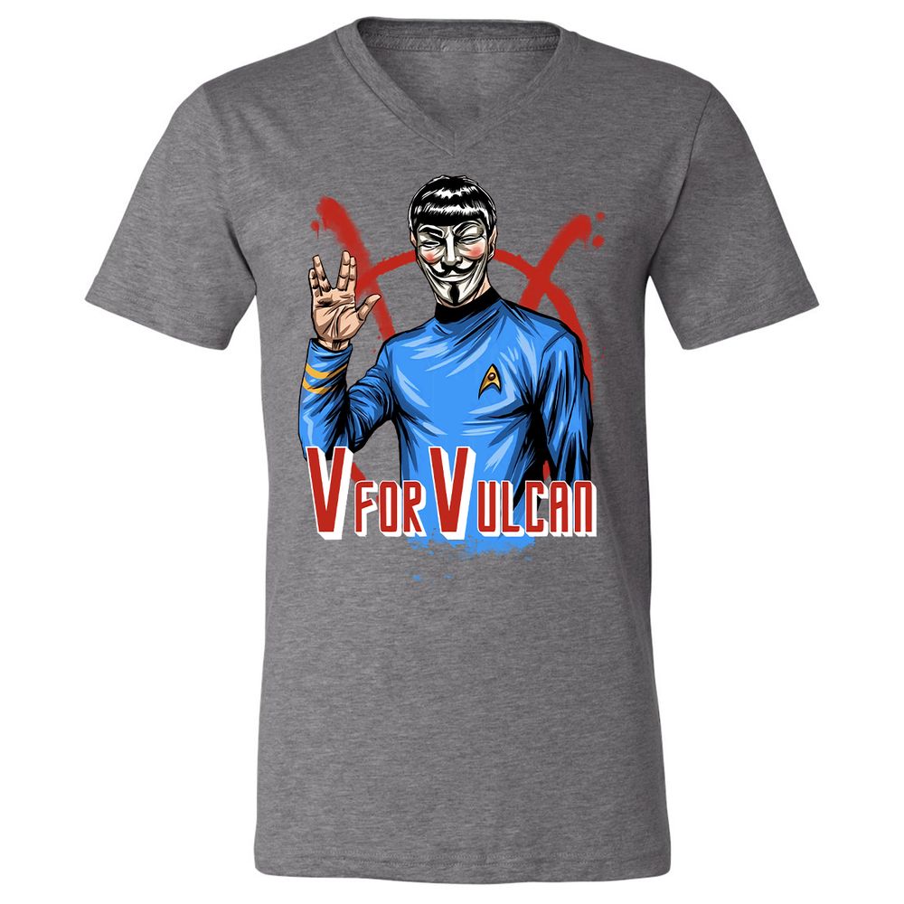 Unisex V-Neck T-Shirt - ZFHQZ5T9 - Deep Heather - 13