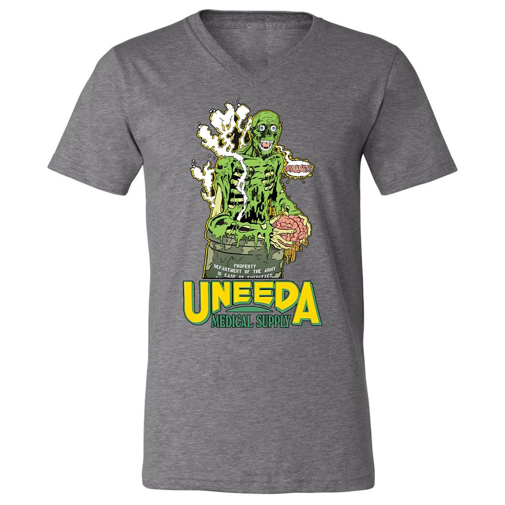 Unisex V-Neck T-Shirt - VMRC8YNC - Deep Heather - 13