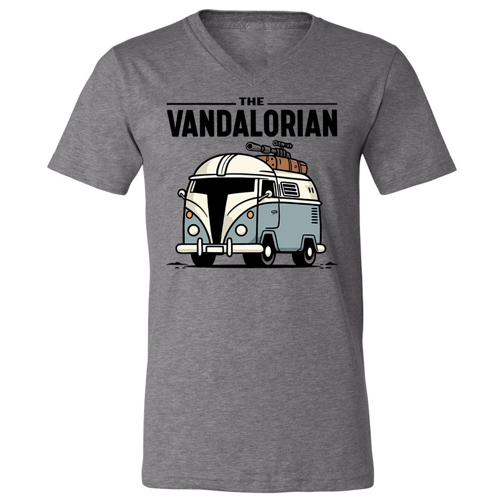 Unisex V-Neck T-Shirt - TEEECUMN - Deep Heather - 13