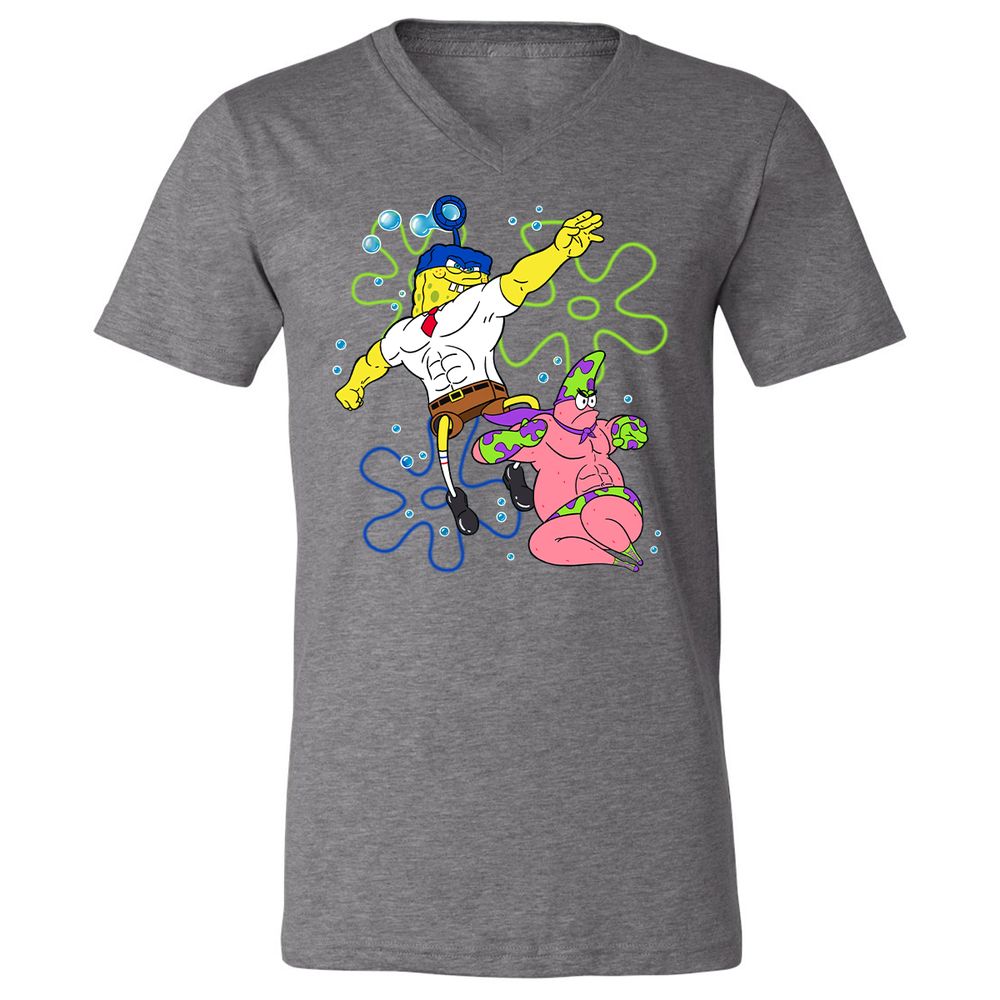 Unisex V-Neck T-Shirt - 8RRK6HKW - Deep Heather - 13