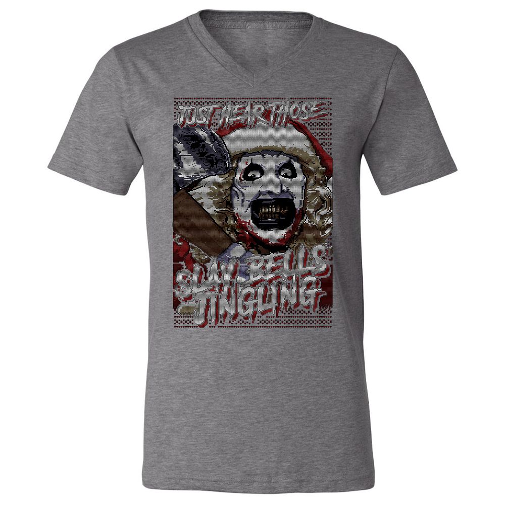 Slay Bells Jingling Unisex V-Neck T-Shirt - Deep Heather - 13