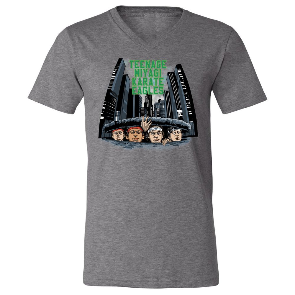 Unisex V-Neck T-Shirt - 5XU6JFTM - Deep Heather - 13