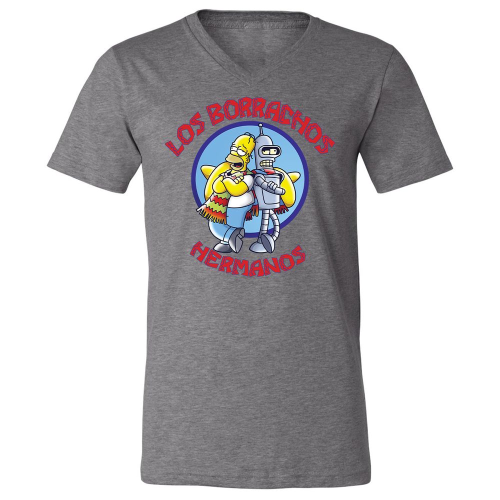 Unisex V-Neck T-Shirt - 3T54S7RJ - Deep Heather - 13
