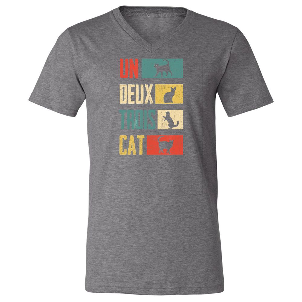 Unisex V-Neck T-Shirt - 3EXCAQLE - Deep Heather - 13