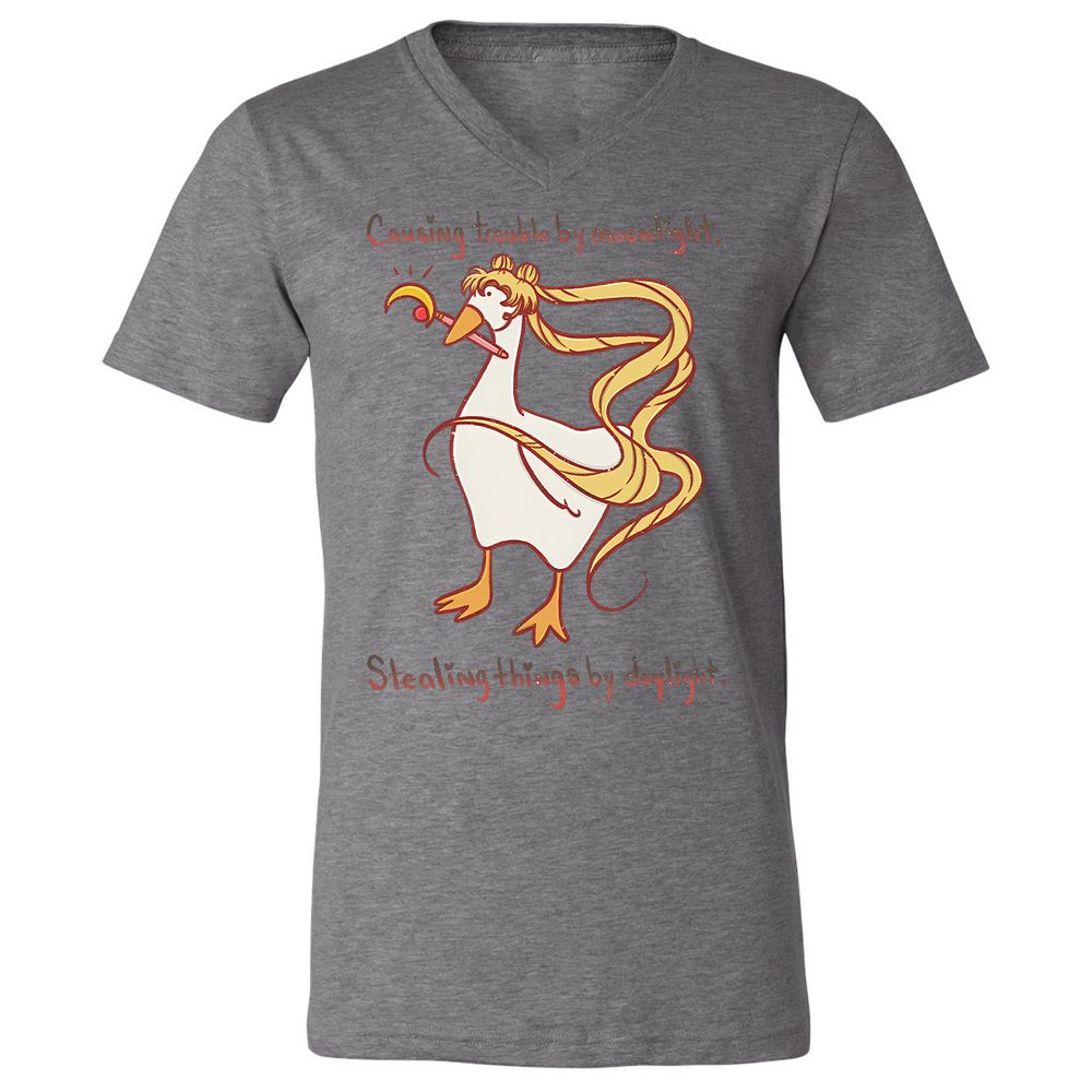 Unisex V-Neck T-Shirt - ZKGMHG1G - Deep Heather - 13