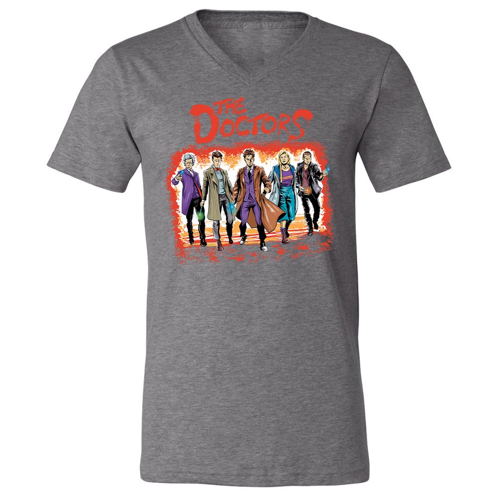 Unisex V-Neck T-Shirt - GRRQ6M1N - Deep Heather - 13