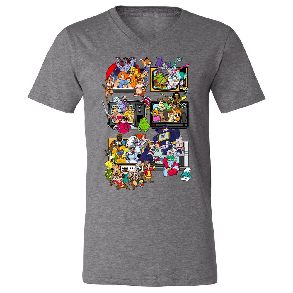 Unisex V-Neck T-Shirt - NK7KXUBF - Deep Heather - 13