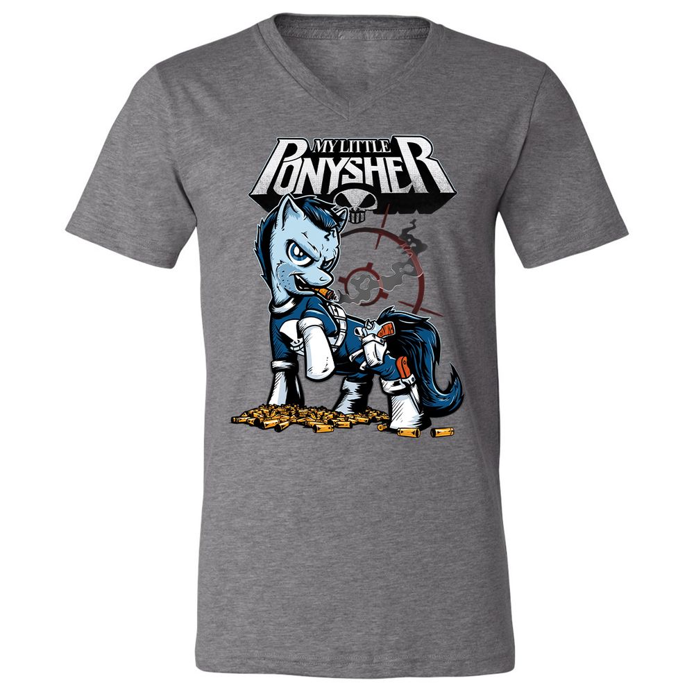 Unisex V-Neck T-Shirt - C67L1ZFV - Deep Heather - 13