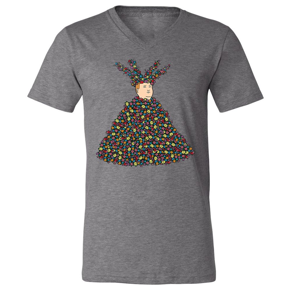 Unisex V-Neck T-Shirt - NA6GB1LT - Deep Heather - 13