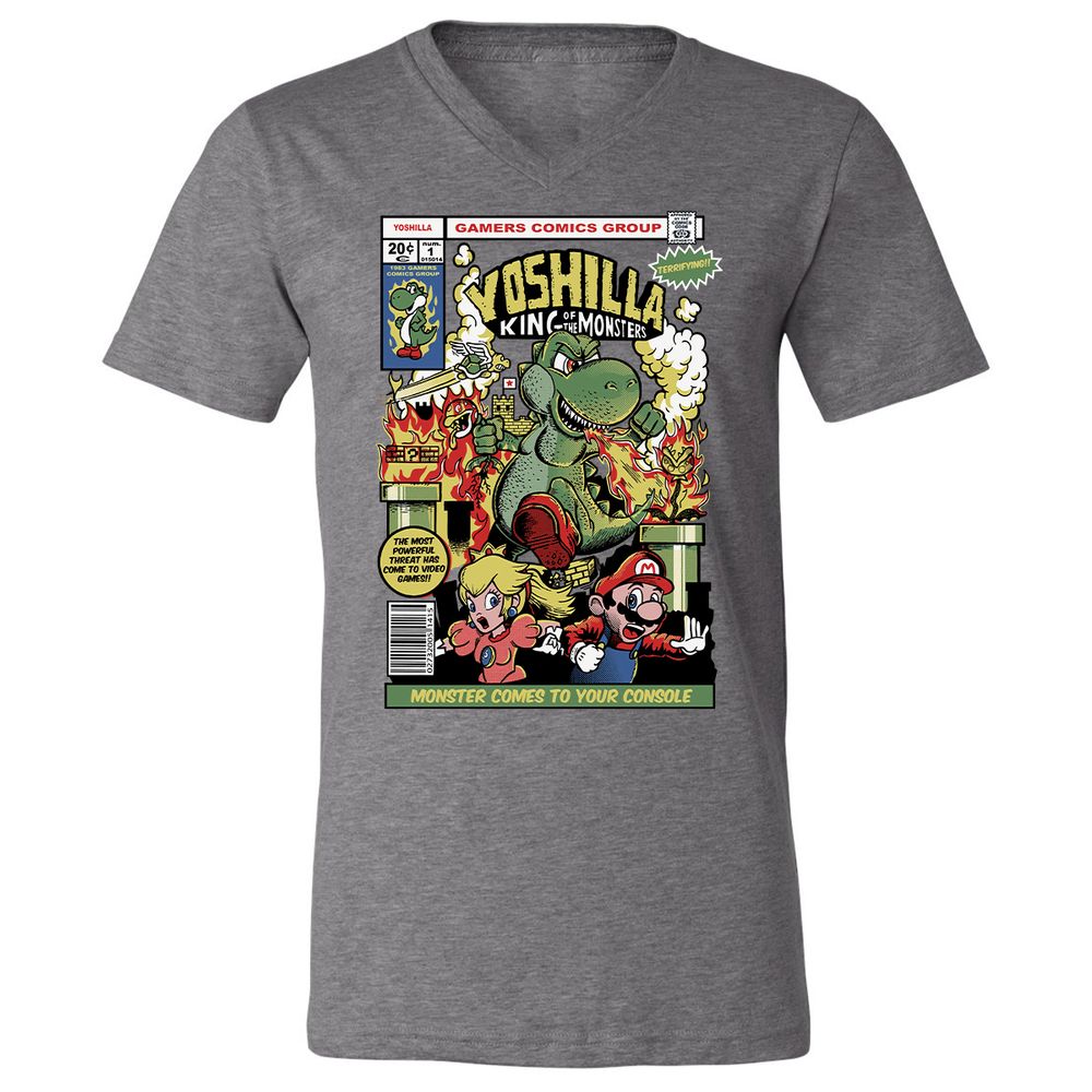 Unisex V-Neck T-Shirt - LM5NEKAH - Deep Heather - 13