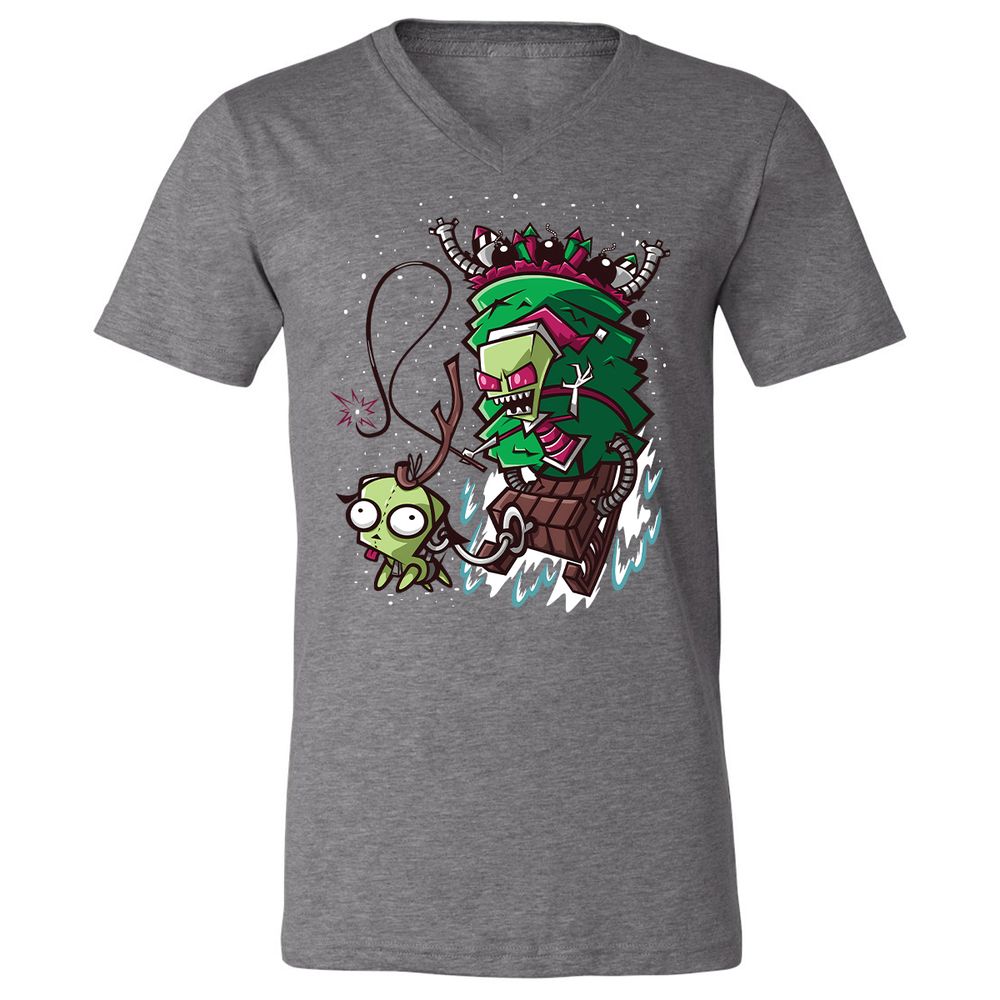 Unisex V-Neck T-Shirt - PCYQ5AK1 - Deep Heather - 13