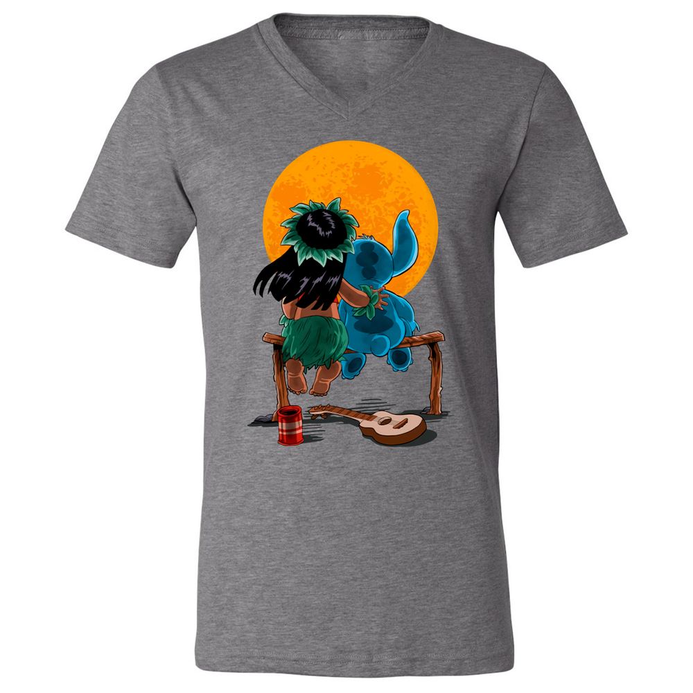 Unisex V-Neck T-Shirt - DC6H9N74 - Deep Heather - 13