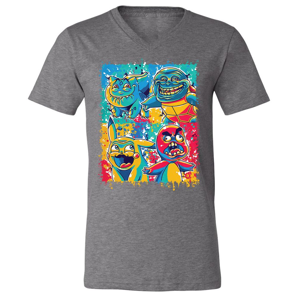 Unisex V-Neck T-Shirt - P6JLJ7FX - Deep Heather - 13