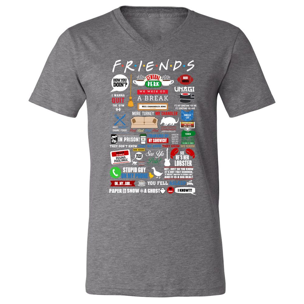 Unisex V-Neck T-Shirt - W4UKF8FB - Deep Heather - 13