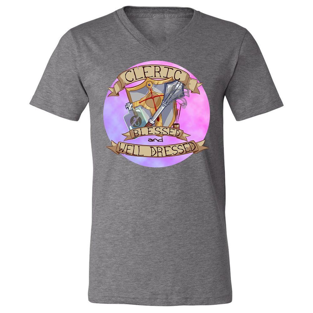 Unisex V-Neck T-Shirt - KEV3XK68 - Deep Heather - 13