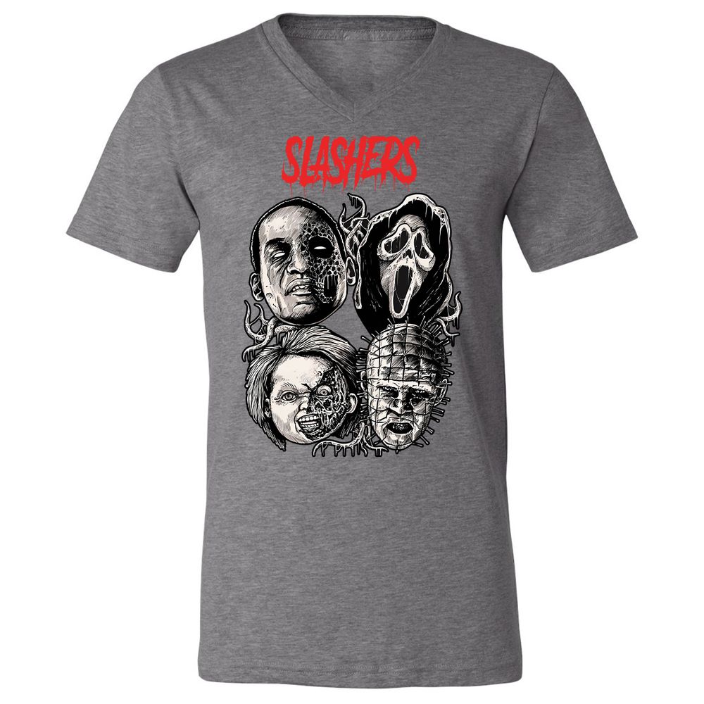 Unisex V-Neck T-Shirt - 89RMY1UV - Deep Heather - 13