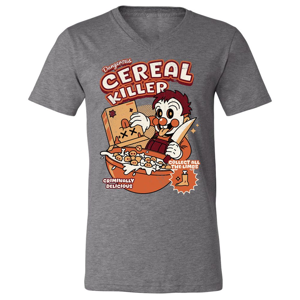 Unisex V-Neck T-Shirt - 7K6KNX7Q - Deep Heather - 13