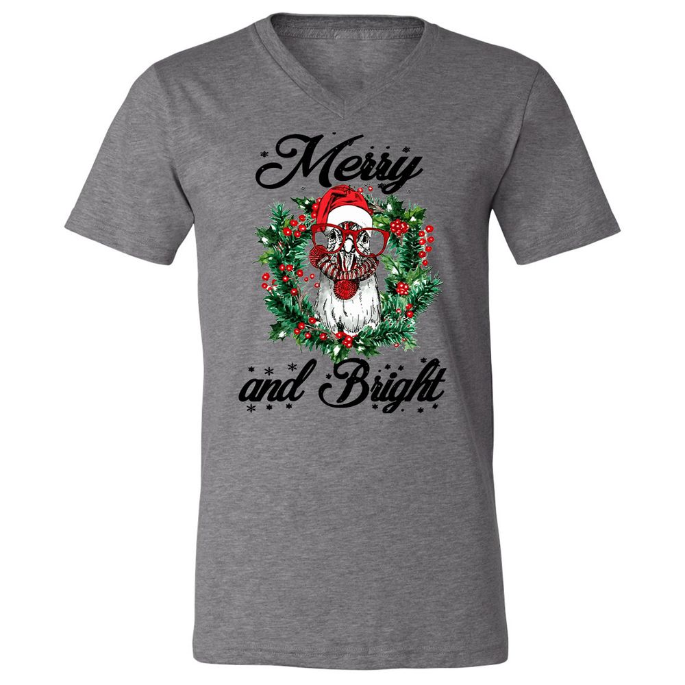 Unisex V-Neck T-Shirt - WUNLP91Y - Deep Heather - 13