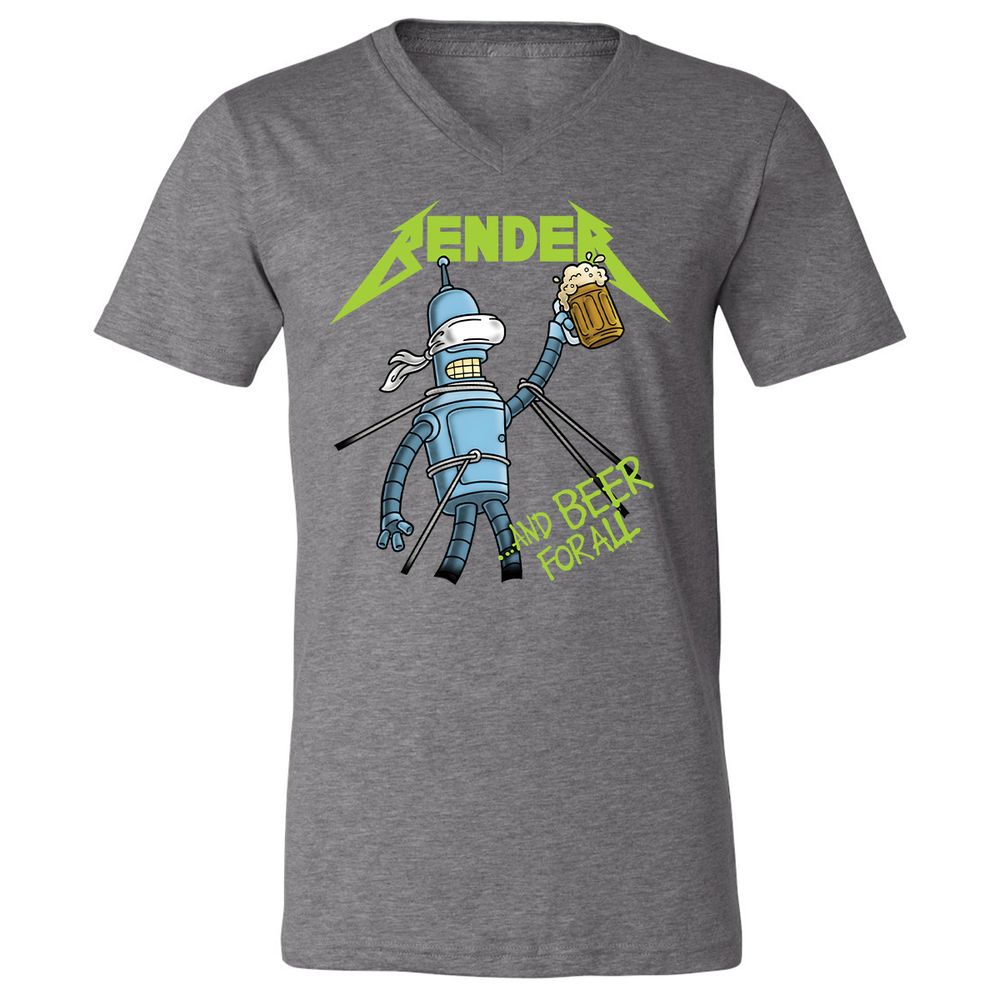 Unisex V-Neck T-Shirt - 75AK1AEJ - Deep Heather - 13