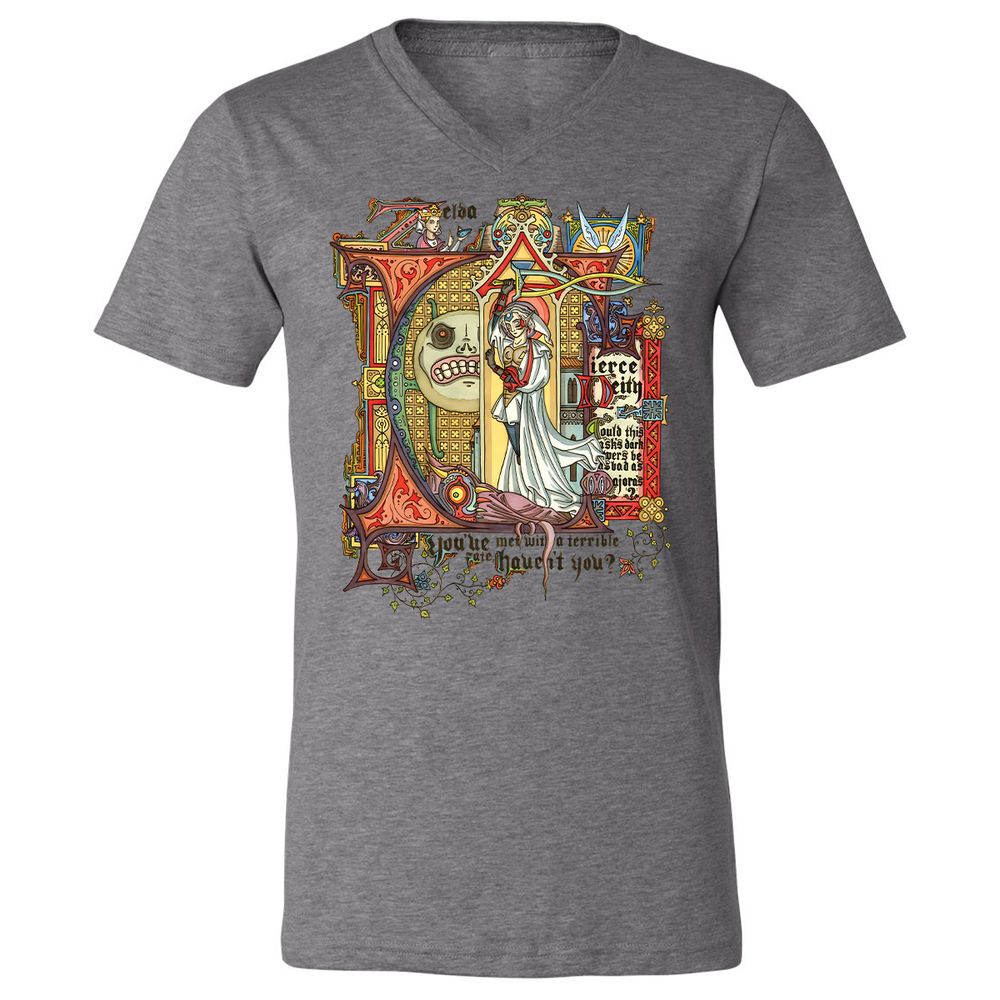 Unisex V-Neck T-Shirt - RXGYKFC4 - Deep Heather - 13