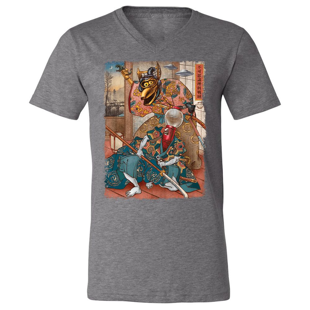 Unisex V-Neck T-Shirt - W9TTMX4X - Deep Heather - 13