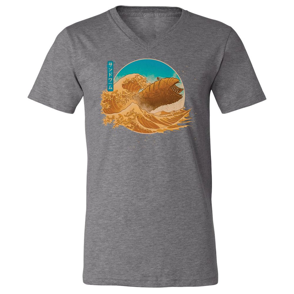 Unisex V-Neck T-Shirt - VXWQQW9Z - Deep Heather - 13