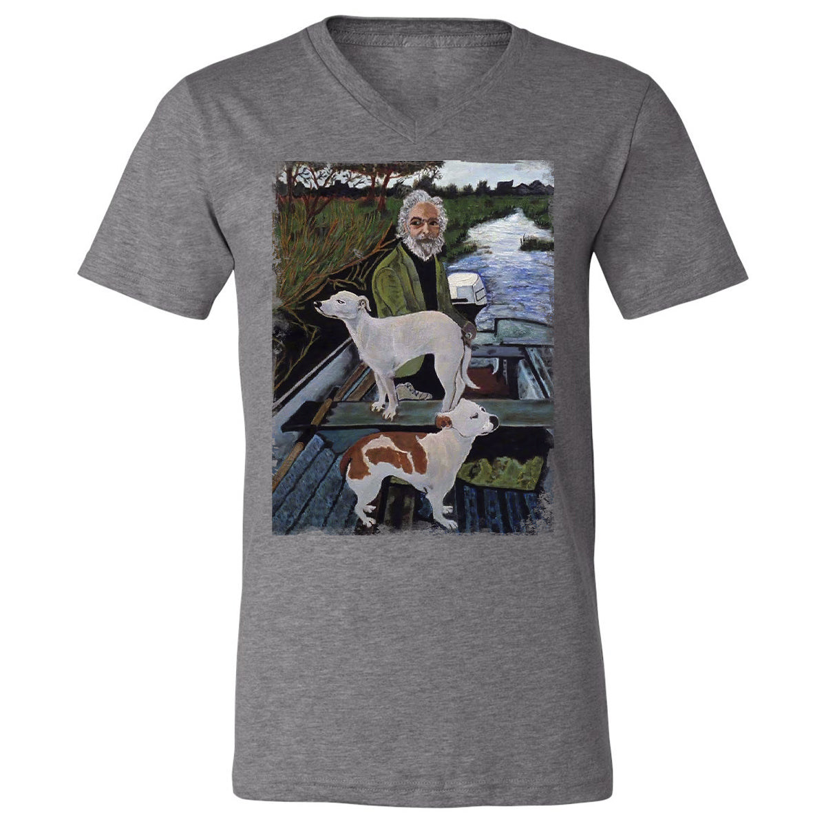 Unisex V-Neck T-Shirt - ZY8JYX1T - Deep Heather - 13