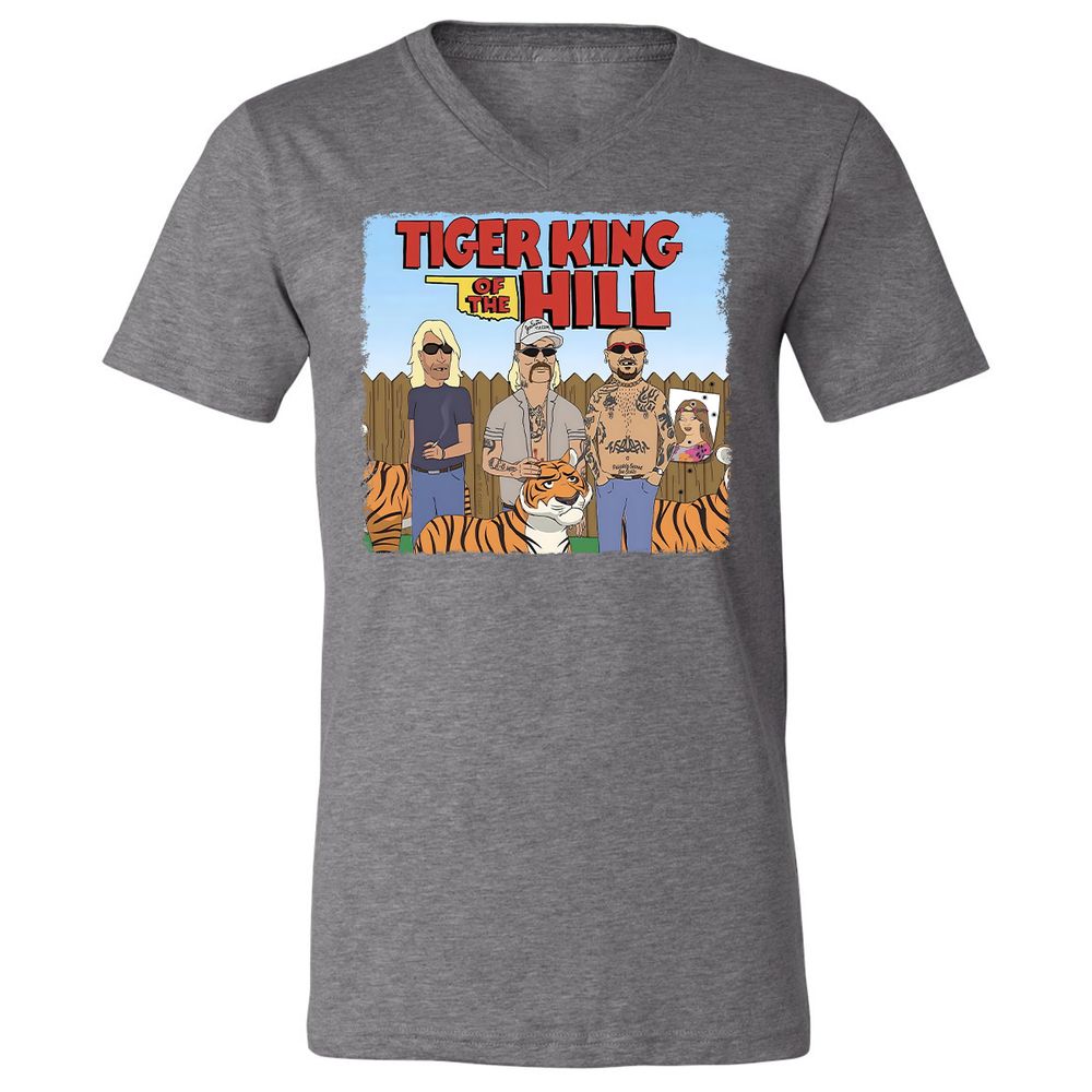 Unisex V-Neck T-Shirt - 9D7QNKSB - Deep Heather - 13