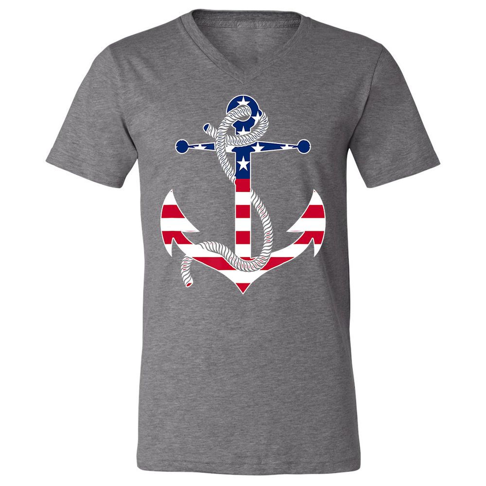 Unisex V-Neck T-Shirt - 828YVZWA - Deep Heather - 13