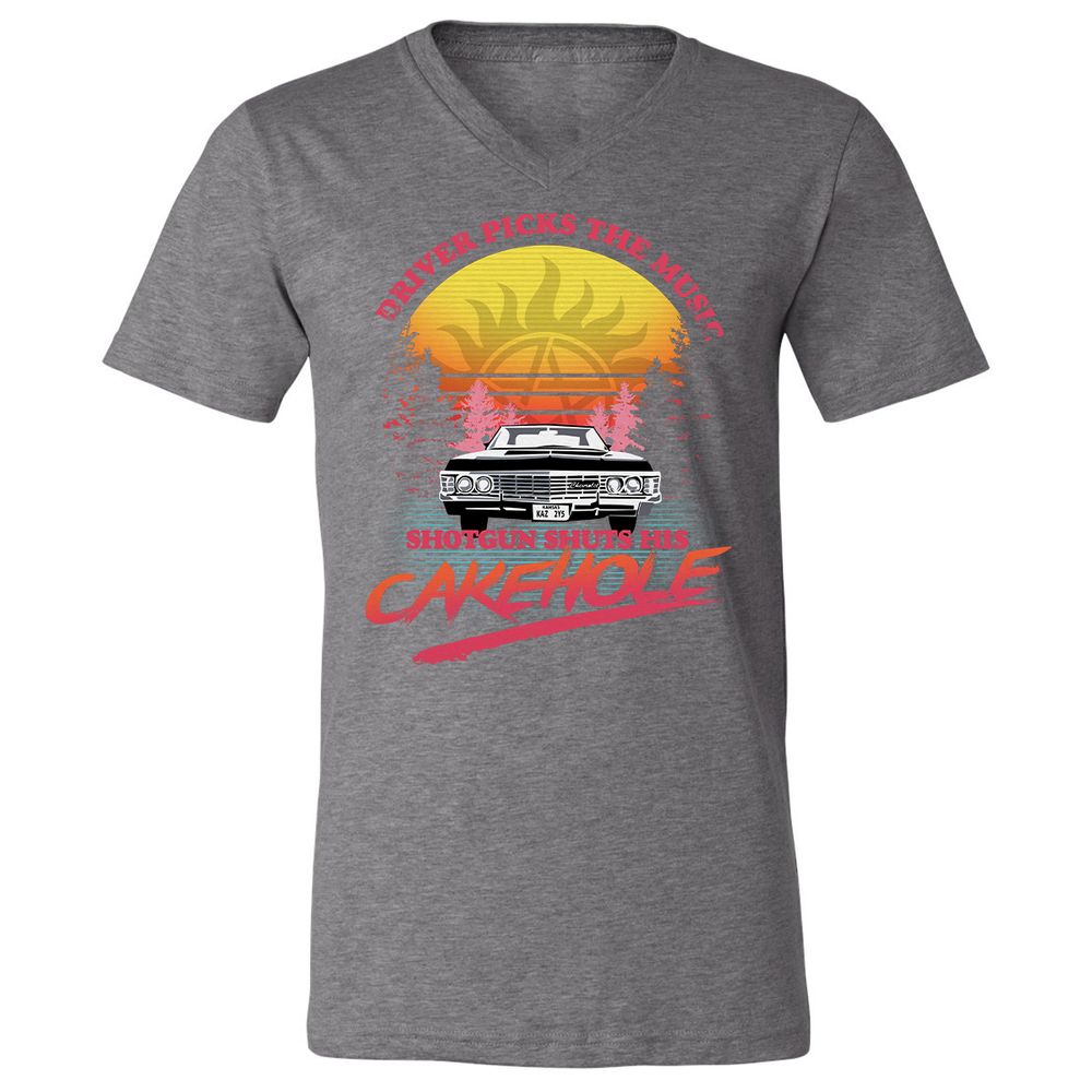 Unisex V-Neck T-Shirt - BB5UDQZY - Deep Heather - 13