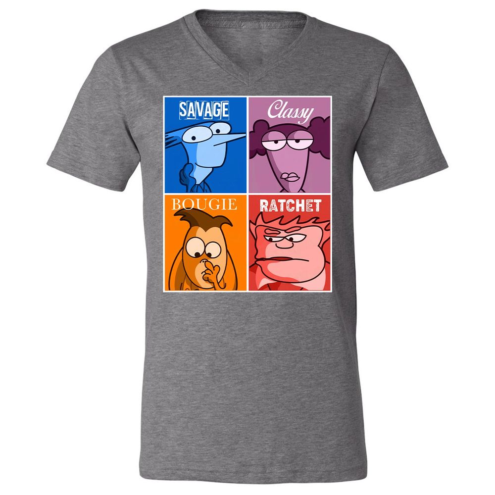 Unisex V-Neck T-Shirt - 4541EUWJ - Deep Heather - 13
