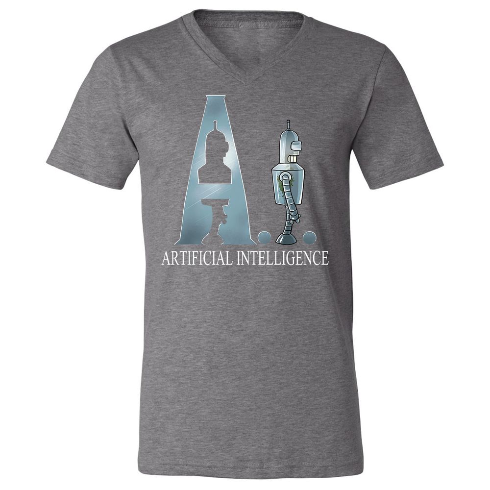 Unisex V-Neck T-Shirt - VZ78RP54 - Deep Heather - 13