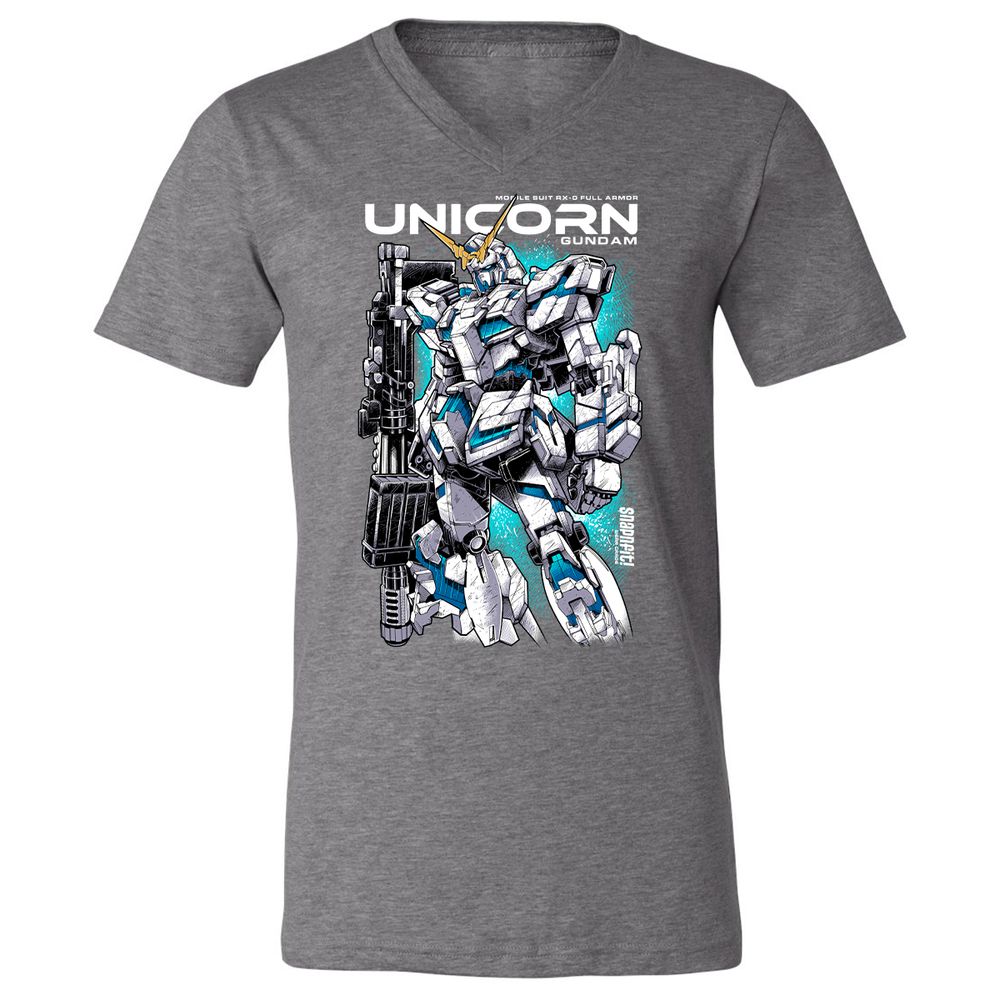 Unisex V-Neck T-Shirt - EEEMHEEJ - Deep Heather - 13