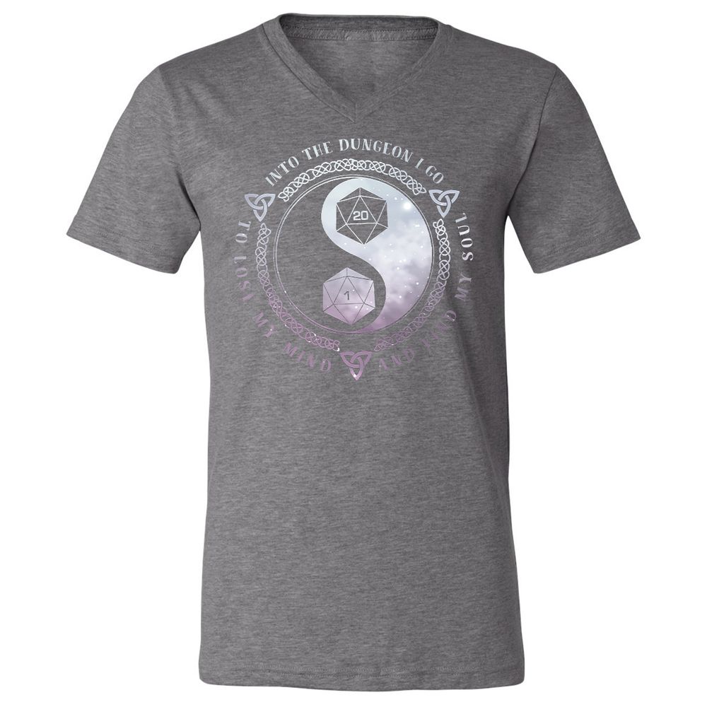 Unisex V-Neck T-Shirt - 8WQV94LW - Deep Heather - 13