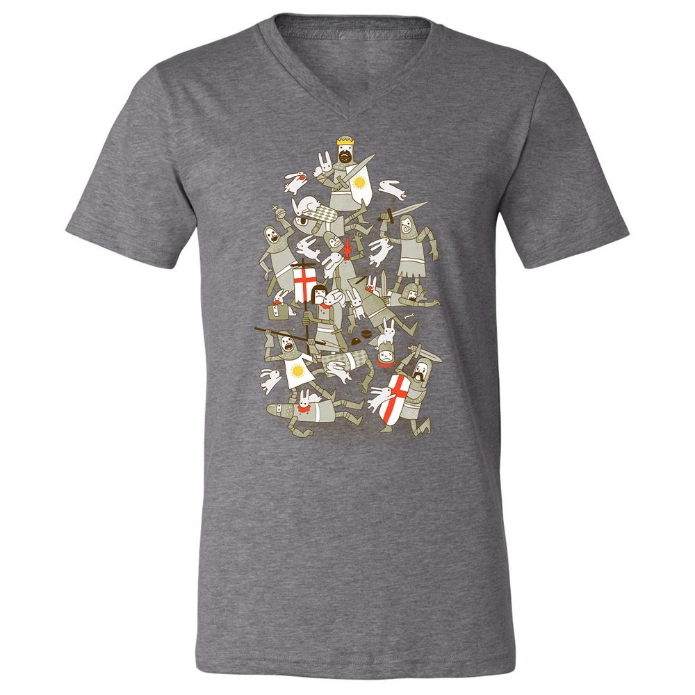 Unisex V-Neck T-Shirt - CYMH6Y37 - Deep Heather - 13