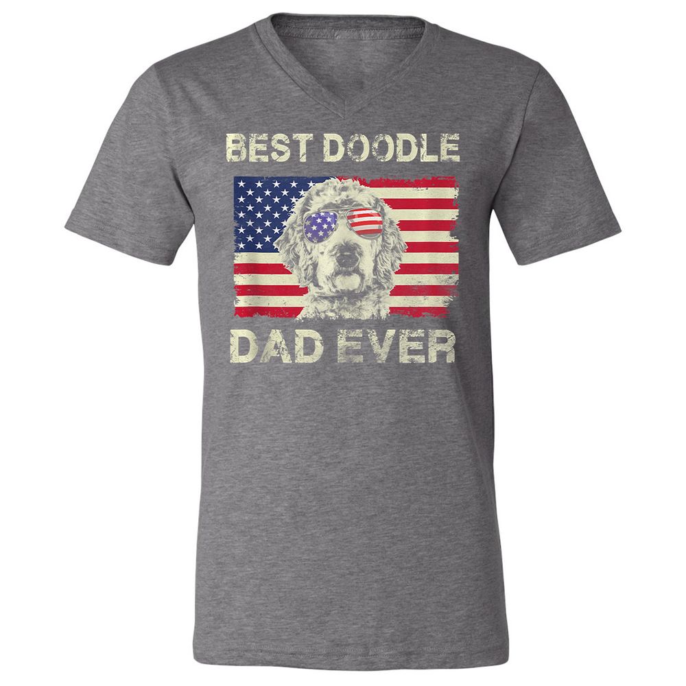 Unisex V-Neck T-Shirt - 8A1CEXNE - Deep Heather - 13