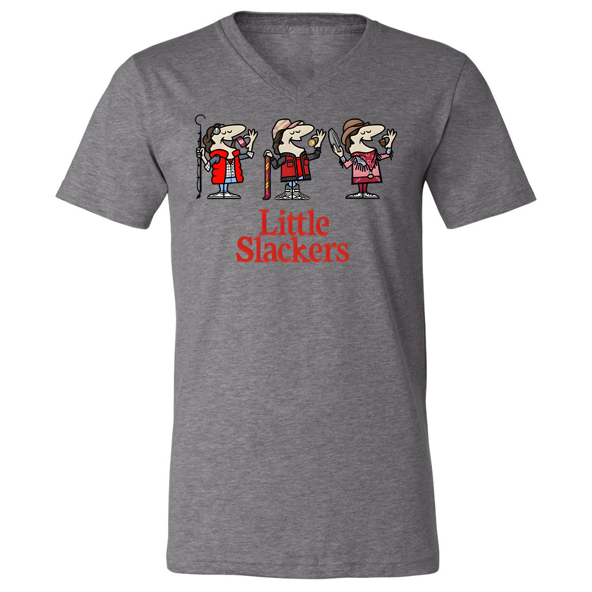 Unisex V-Neck T-Shirt - B1MFXL9A - Deep Heather - 13