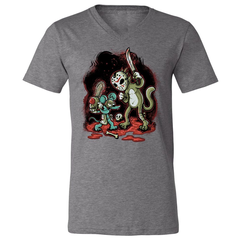 Unisex V-Neck T-Shirt - Y1M316Y4 - Deep Heather - 13
